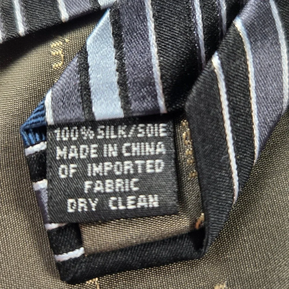 Calvin Klein Silk Necktie Bundle Men's Blue Black Tan Stripe Plaid Office Wear